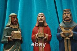 Puerto Rico Art 1984 wood carving Three Kings -Tres Reyes Magos Santos de Palo