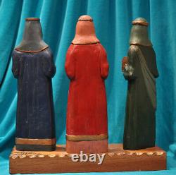 Puerto Rico Art 1984 wood carving Three Kings -Tres Reyes Magos Santos de Palo