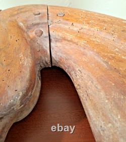 RARE Antique Carved Wood Folk Art Carousel Horse Head Mortise & Tenon Joinery