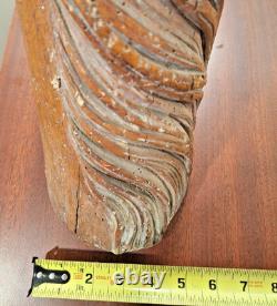 RARE Antique Carved Wood Folk Art Carousel Horse Head Mortise & Tenon Joinery