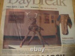 RARE Jesse Aaron Folk Art Hand Carved Wood Bull Sculptor Outsider Art 1971