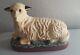 Rare Vintage Black Forest Sheep Lamb Ewe Folk Art Chalk Art Figurine 1999