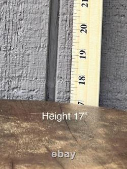 RARE Vintage hand carved solid wood folk art legs/feet side table / stool