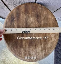 RARE Vintage hand carved solid wood folk art legs/feet side table / stool