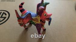 RARE Wooden Hand Carved Painted Dante Alebrije Spirit Dog Folk Art Oaxaca Mexico