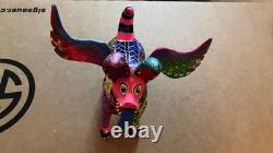 RARE Wooden Hand Carved Painted Dante Alebrije Spirit Dog Folk Art Oaxaca Mexico