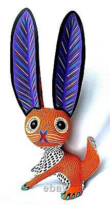 Rabbit Alebrije Large Hand-painted Oaxacan Wood Carving Oaxaca, Mexico