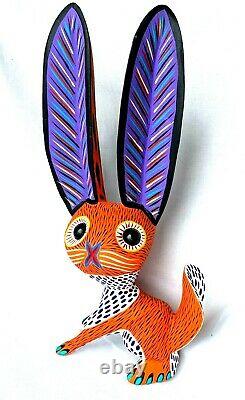 Rabbit Alebrije Large Hand-painted Oaxacan Wood Carving Oaxaca, Mexico