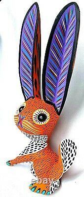 Rabbit Alebrije Large Hand-painted Oaxacan Wood Carving Oaxaca, Mexico