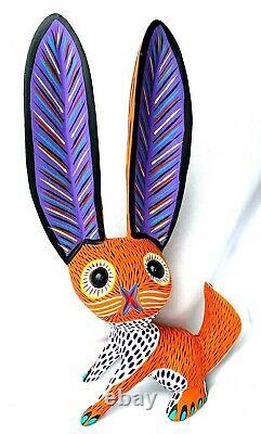 Rabbit Alebrije Large Hand-painted Oaxacan Wood Carving Oaxaca, Mexico