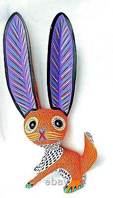 Rabbit Alebrije Large Hand-painted Oaxacan Wood Carving Oaxaca, Mexico