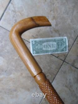 Rare 1900's 1920's FANCY OAK Antique Carved Cane /Walking Stick, Folk Art
