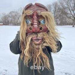 Rare 1960s/1970s Wood Carved Mexican Folk Art Dance Mask From Sinaloa