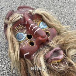 Rare 1960s/1970s Wood Carved Mexican Folk Art Dance Mask From Sinaloa