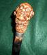 Rare 19th Century Folk Art Carved Burl Gentleman's Head Walking Stick Cane Aafa