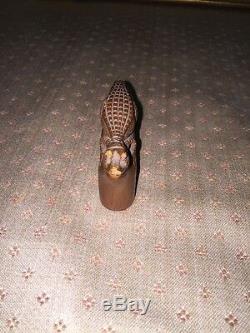 Rare American Folk Art Cane Dated 1892 Carving Of Alligators And Swamp Animals