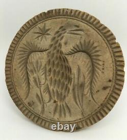 Rare Antique Carved Wood Eagle Butter Mold Stamp Primitive Folk Art Buy It Now