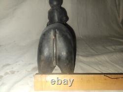 Rare Antique Nepalese Antique Folk Art Hand Carved Elephant and Mahout 1880's