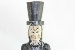 Rare Big Wooden Wood Jointed Abraham Lincoln Folk Art Collectible Carved Figure