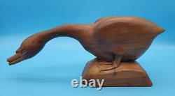 Rare Early Campbell Folk Art School Glenn Brown Pecking Goose Folk Art Carving