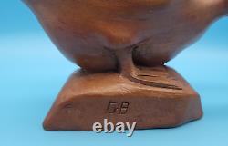 Rare Early Campbell Folk Art School Glenn Brown Pecking Goose Folk Art Carving