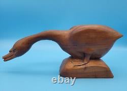 Rare Early Campbell Folk Art School Glenn Brown Pecking Goose Folk Art Carving