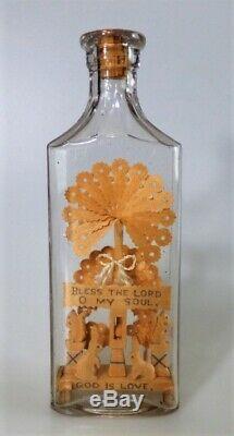 Rare Folk Art Bottle by Daniel Rose God is Love Whimsey Whimsy in a Bottle