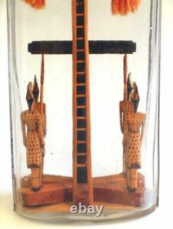 Rare Folk Art, Whimsey, Whimsy Crucifixion with 4 Guards in Bottle