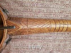 Rare Fretless Minstrel Era Banjo 5 string Handmade Carved 1800s Folk Art restore