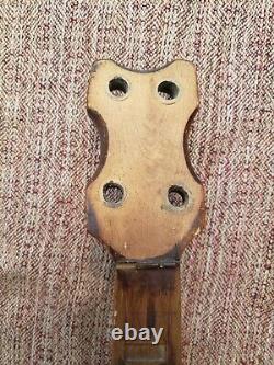 Rare Fretless Minstrel Era Banjo 5 string Handmade Carved 1800s Folk Art restore