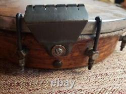 Rare Fretless Minstrel Era Banjo 5 string Handmade Carved 1800s Folk Art restore