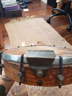 Rare Fretless Minstrel Era Banjo 5 string Handmade Carved 1800s Folk Art restore