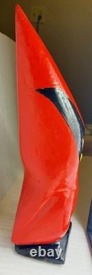 Rare Hand Carved Cardinal Vintage Folk Art Unique Beautiful Decor