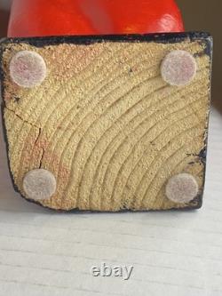 Rare Hand Carved Cardinal Vintage Folk Art Unique Beautiful Decor