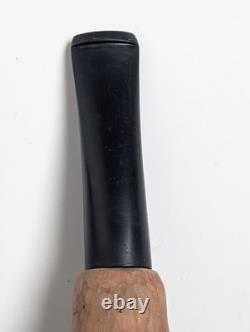 Rare Hand-Carved Wood Figural Pipe Detailed Tribal Folk Art Sculpture