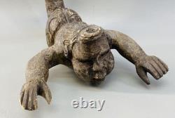 Rare Hand-Carved Wooden Merman/Triton 19th Century Antique Nautical Folk Art