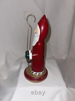 Rare Maringgele Folk Art Saint Nicolas Santa Wood Carved Limited Figurine