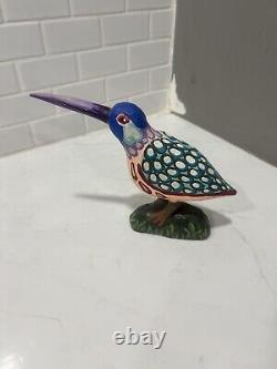 Rare Polychrome Jonathan Bastian Folk Art Painted Carved Bird 6 x 8
