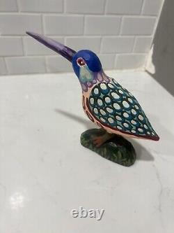 Rare Polychrome Jonathan Bastian Folk Art Painted Carved Bird 6 x 8