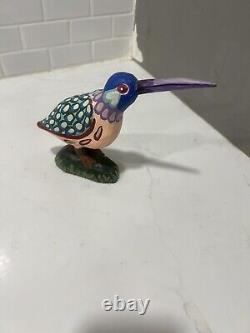 Rare Polychrome Jonathan Bastian Folk Art Painted Carved Bird 6 x 8