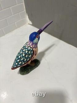 Rare Polychrome Jonathan Bastian Folk Art Painted Carved Bird 6 x 8