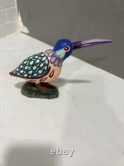 Rare Polychrome Jonathan Bastian Folk Art Painted Carved Bird 6 x 8