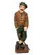 Rare Primitive Folk Art Golfer Statue 21 Carved Wood Vintage Possibly Antique