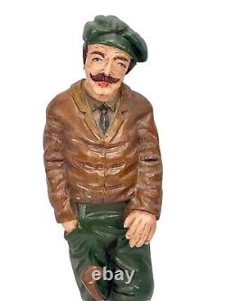 Rare Primitive Folk Art Golfer Statue 21 Carved Wood Vintage Possibly Antique