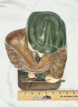 Rare Primitive Folk Art Golfer Statue 21 Carved Wood Vintage Possibly Antique