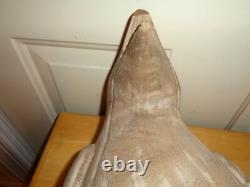 Rare Primitive Folk Art Sculpture Heavy Decor Handcarved Penguin Statue Bust