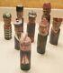 Rare Set Of 8 Antique Hand Carved & Painted Folk Art Wwi Soldier Skittles