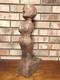 Rare Unique Antique Old Early Primitive Folk Art Wood Carving Sculpture Women