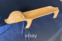 Rare Vintage French MCM Carved Wood Pig Serving Platter 28 Folk Art
