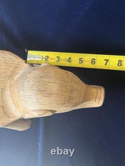 Rare Vintage French MCM Carved Wood Pig Serving Platter 28 Folk Art